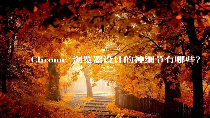 Chrome 浏览器设计的神细节有哪些？